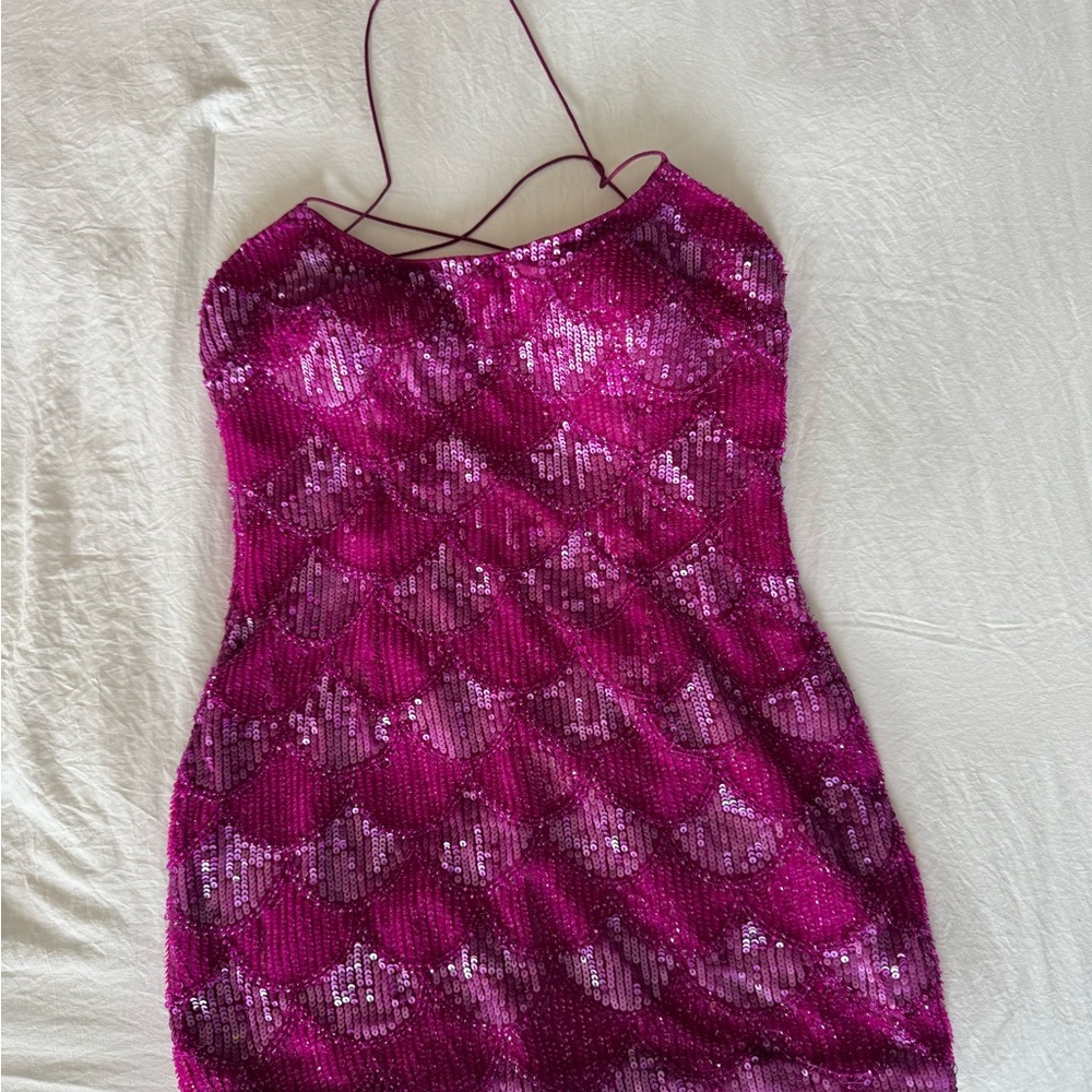 Aidan Mattox Vibrant Pink Dress